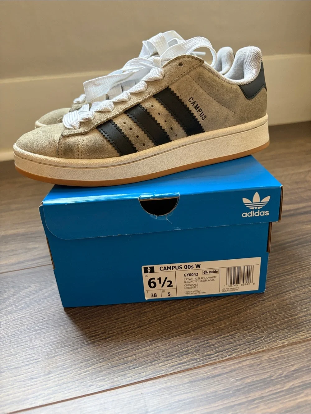 Adidas Suede Low-Top Sneakers in Gray and Black